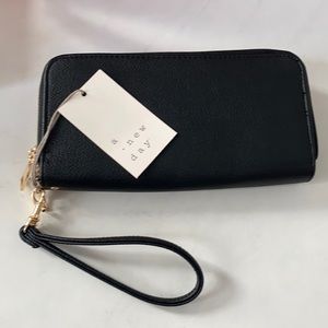 A New Day double zipper wristlet wallet